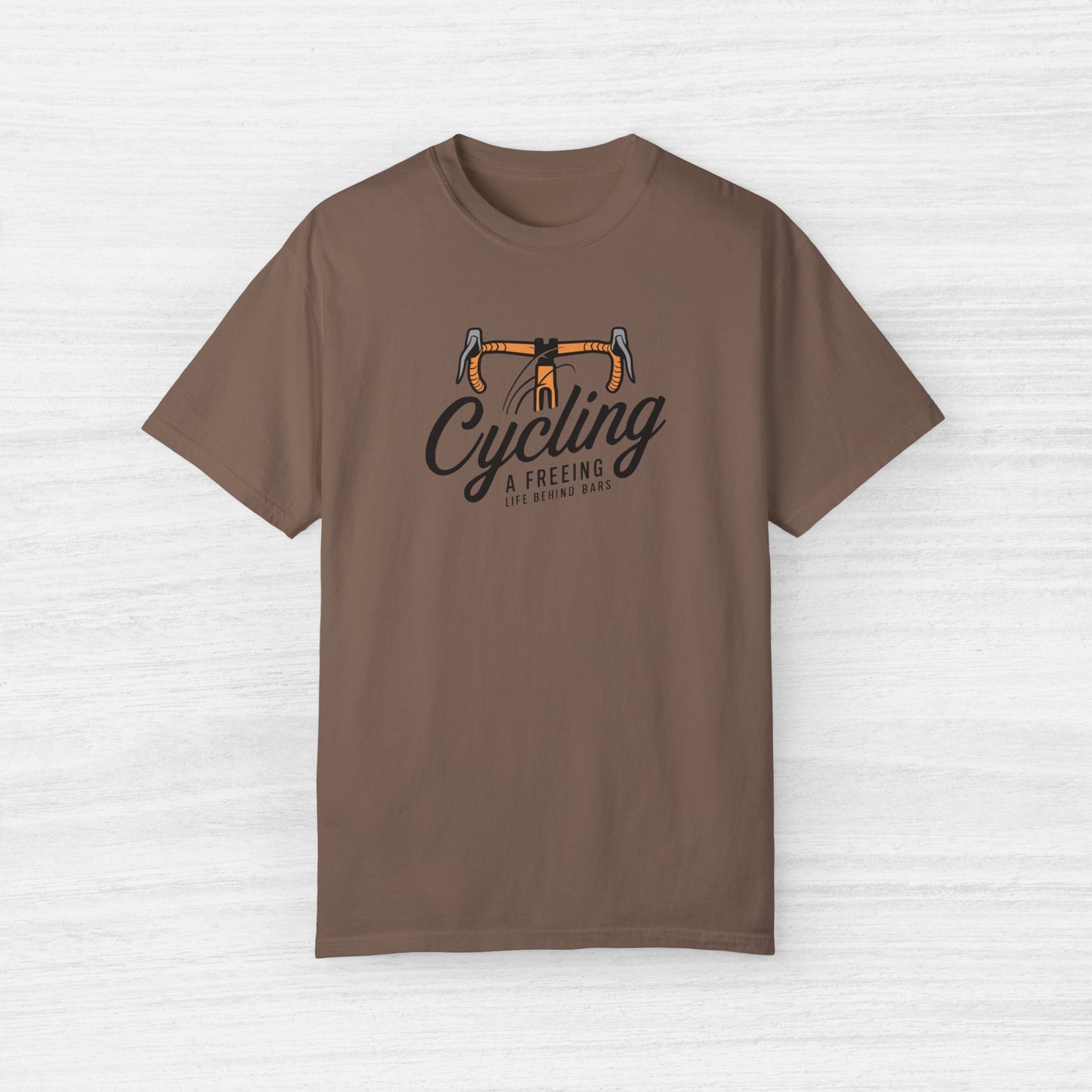 Funny Cycling A Freeing Life Behind Bars Graphic T-Shirt for Men