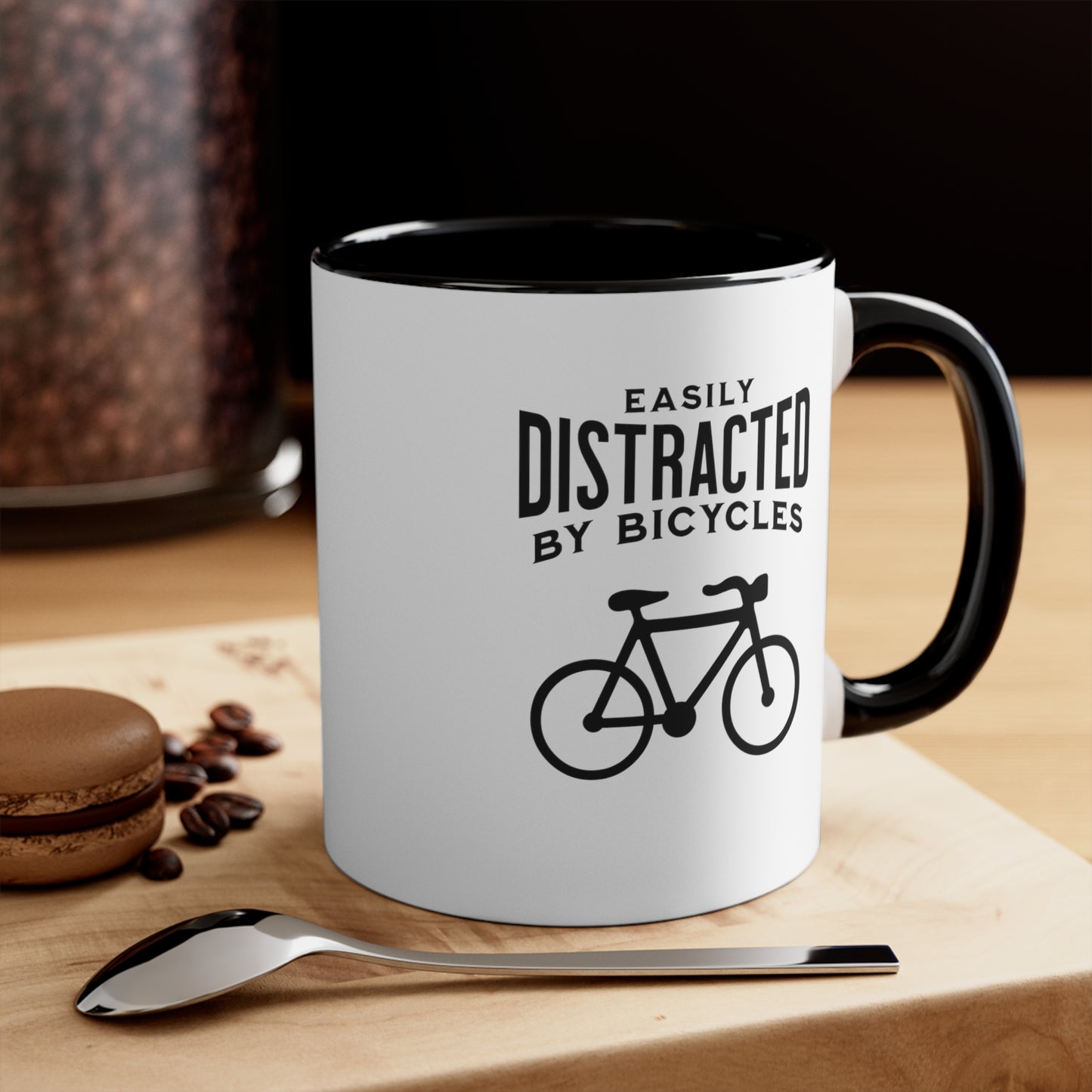 Taza que se distrae fácilmente con bicicletas