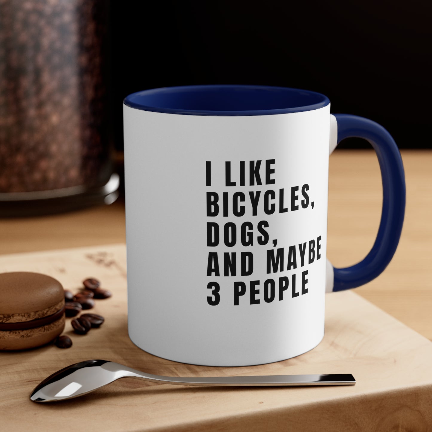 Me gustan las bicicletas, los perros y tal vez 3 personas - Taza de bicicleta