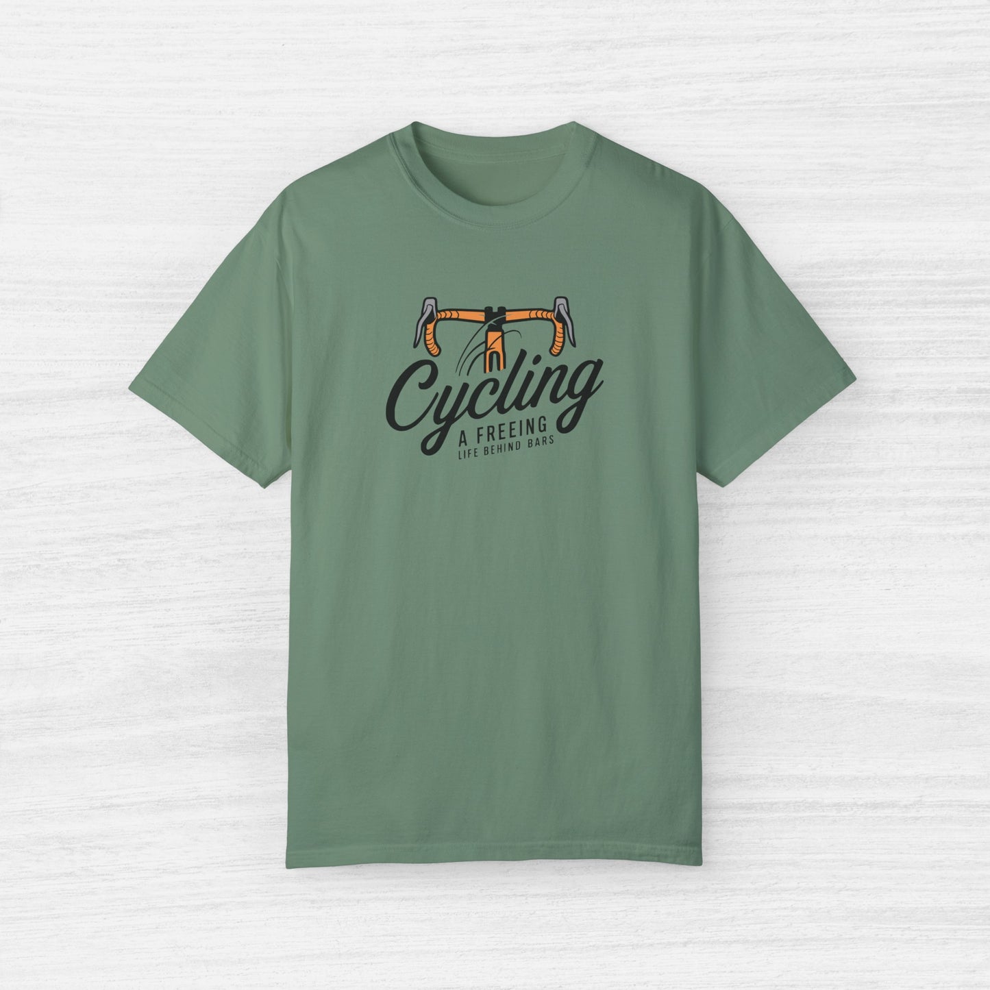 Funny Cycling A Freeing Life Behind Bars Graphic T-Shirt for Men