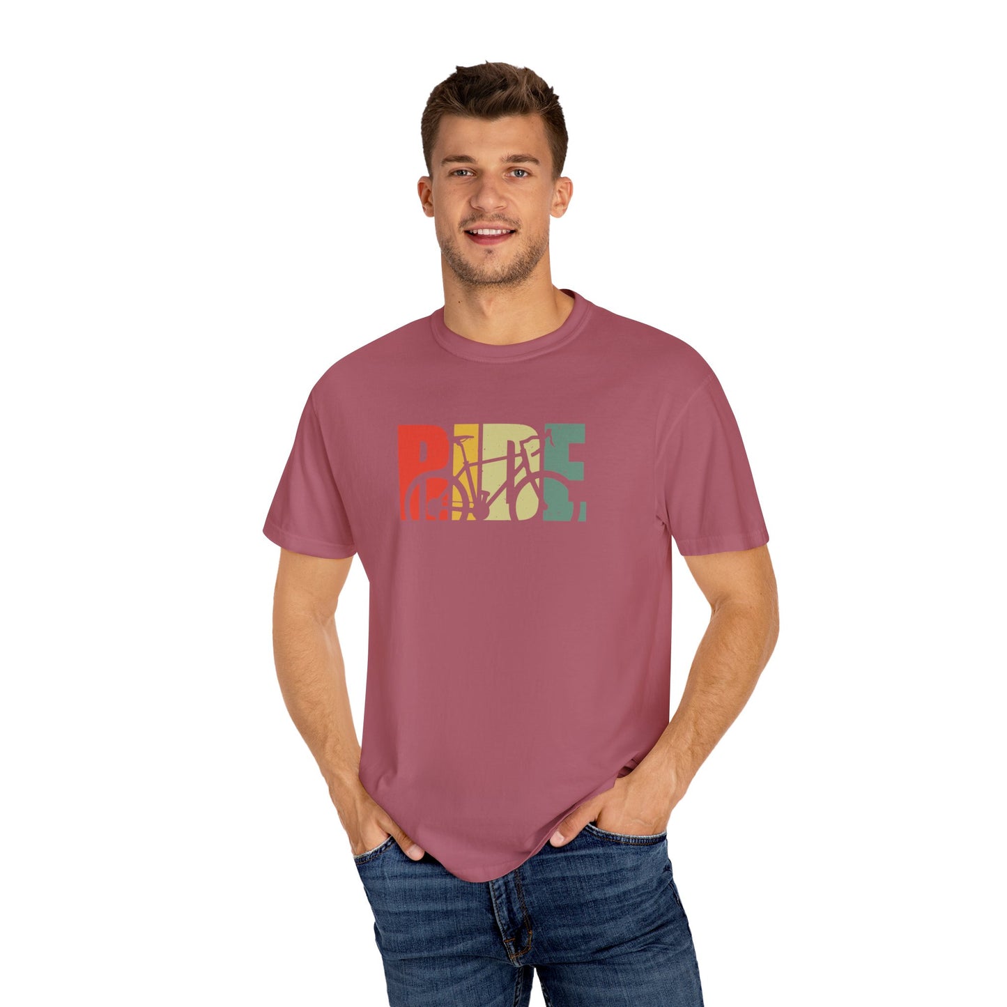 Colorful Ride and Bike Design T-Shirt for Men
