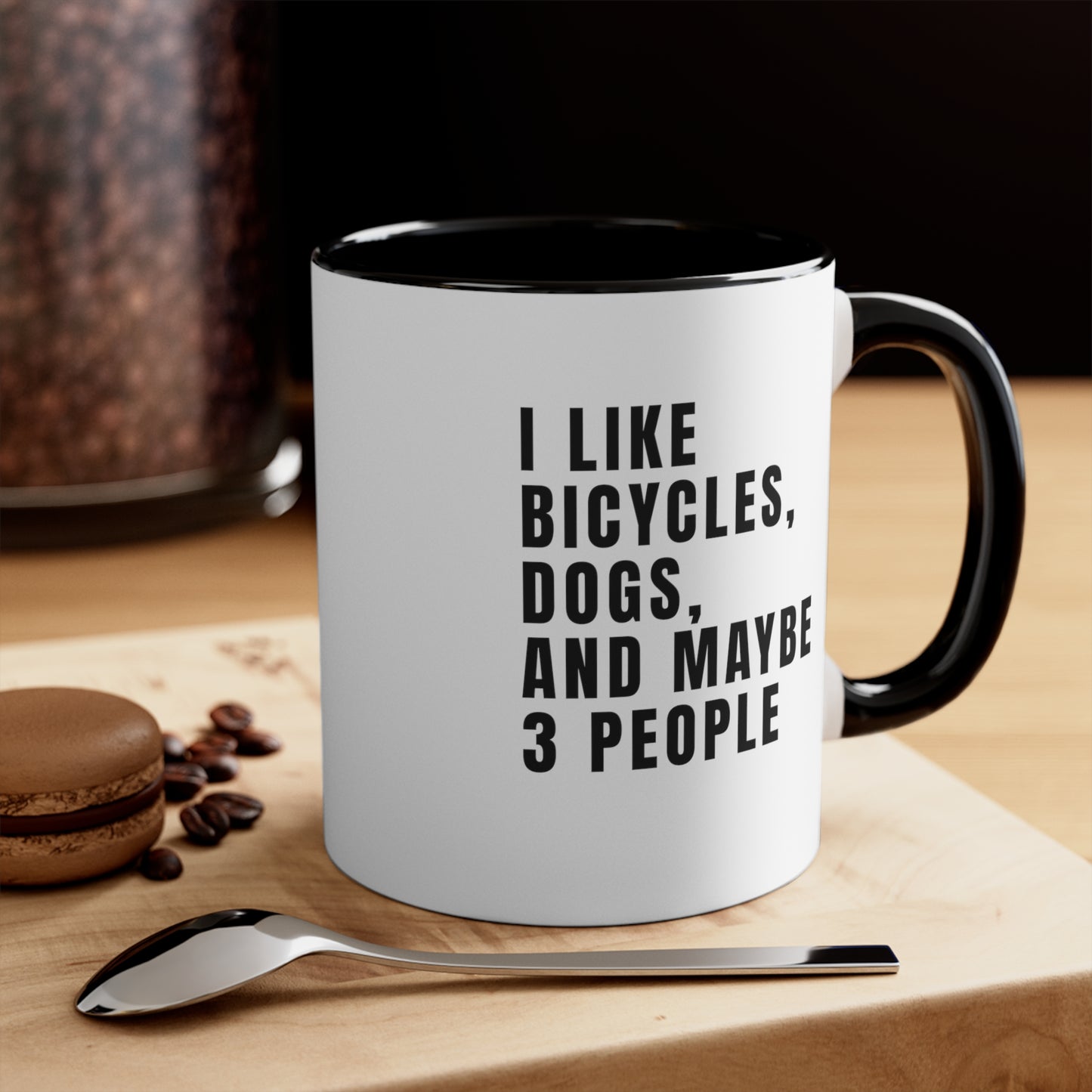 Me gustan las bicicletas, los perros y tal vez 3 personas - Taza de bicicleta