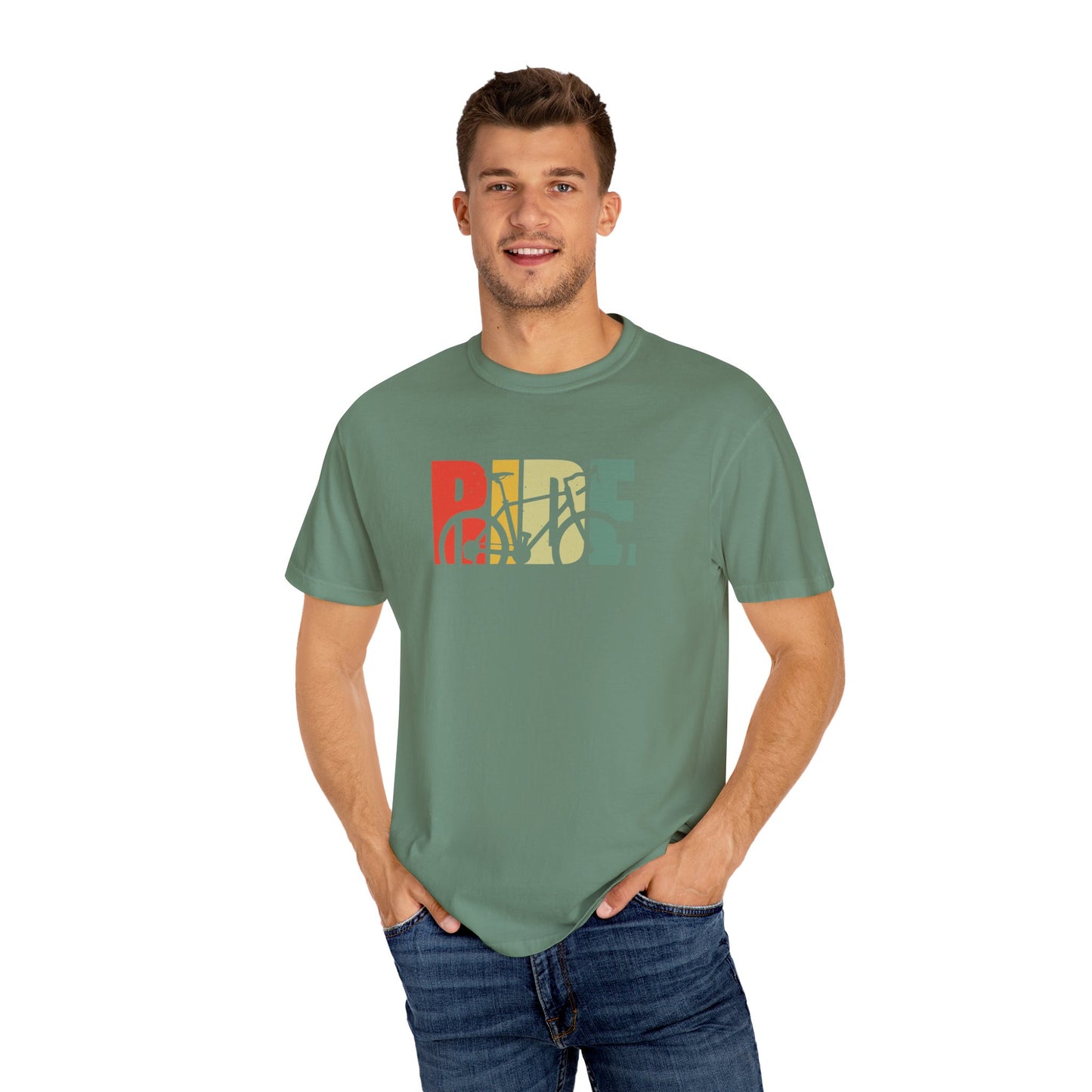 Colorful Ride and Bike Design T-Shirt for Men