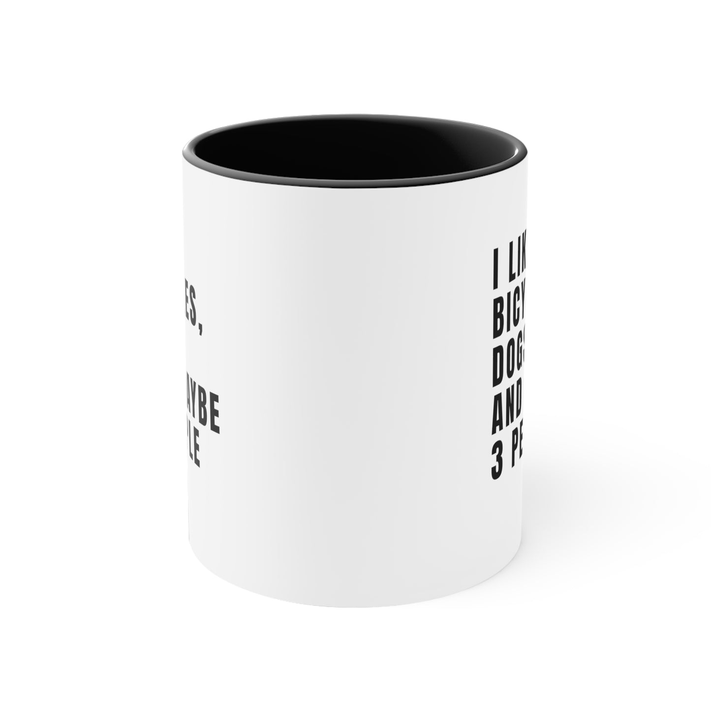 Me gustan las bicicletas, los perros y tal vez 3 personas - Taza de bicicleta