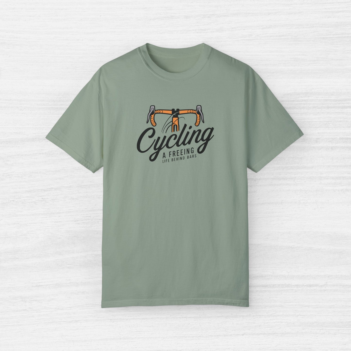 Funny Cycling A Freeing Life Behind Bars Graphic T-Shirt for Men