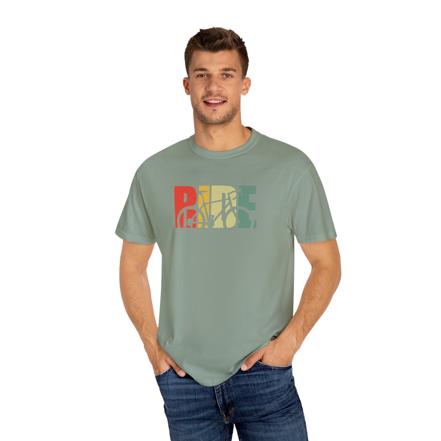 Colorful Ride and Bike Design T-Shirt for Men