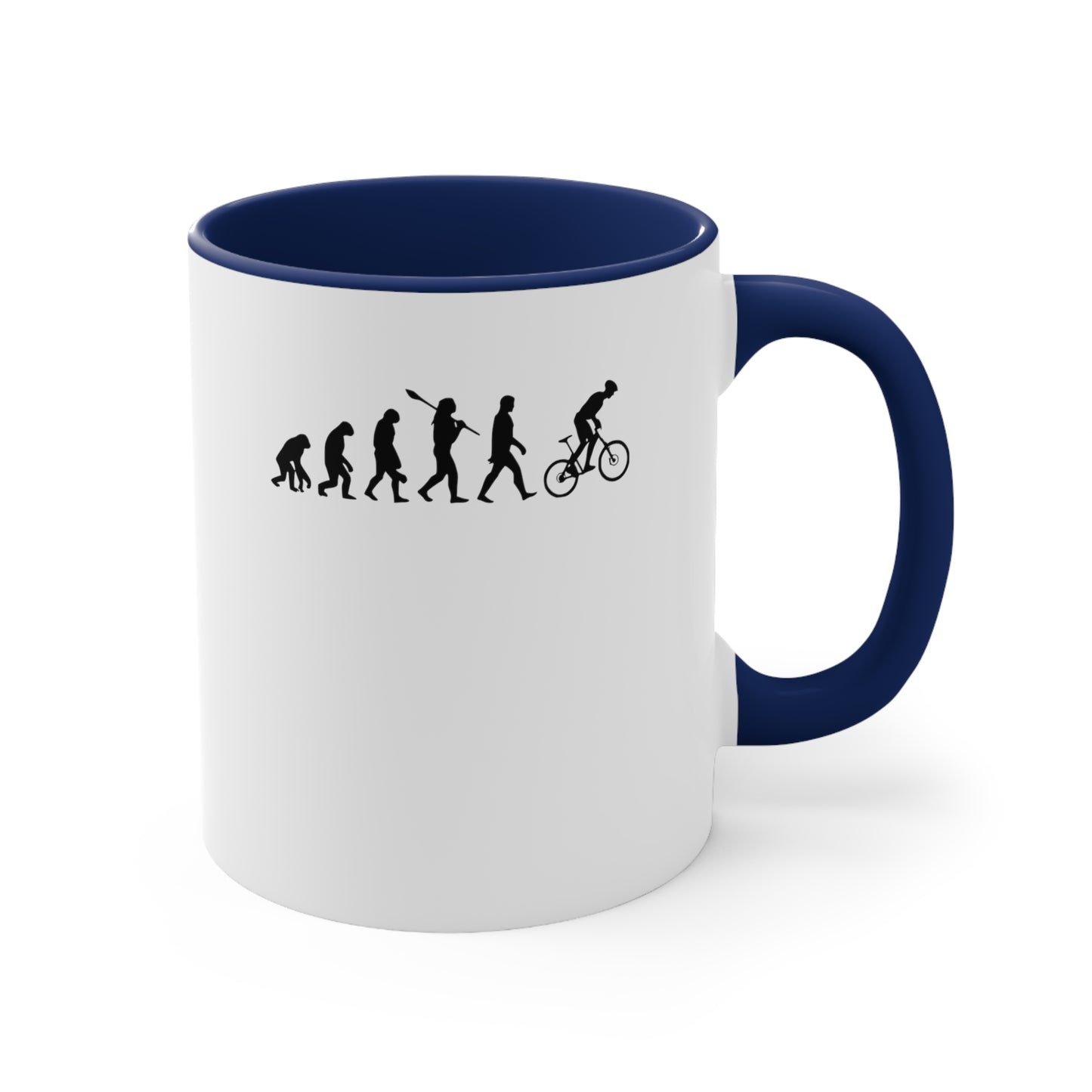 Taza de bicicleta de montaña de evolución humana
