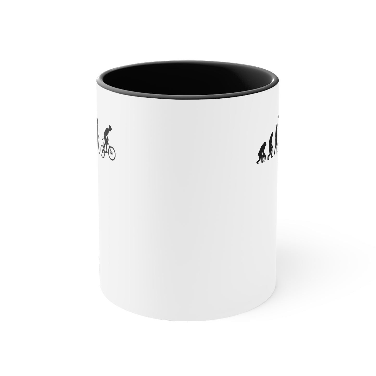 Taza de bicicleta de montaña de evolución humana