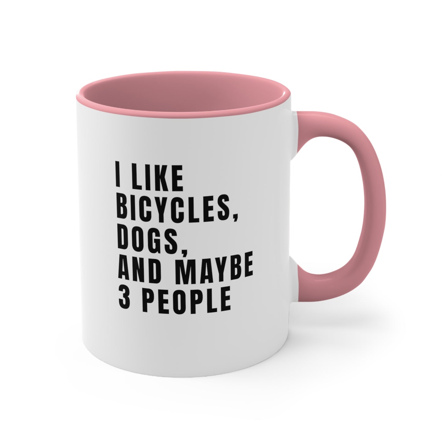 Me gustan las bicicletas, los perros y tal vez 3 personas - Taza de bicicleta