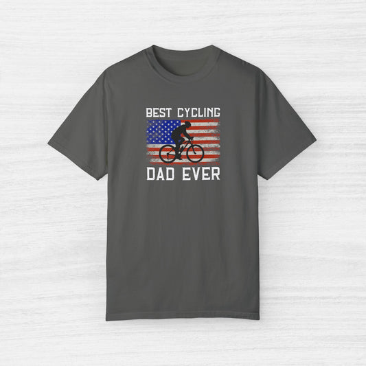 Patriotic Cycling Dad T-Shirt for Men