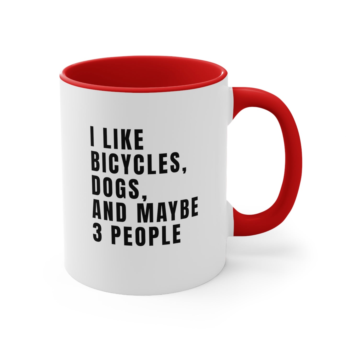 Me gustan las bicicletas, los perros y tal vez 3 personas - Taza de bicicleta