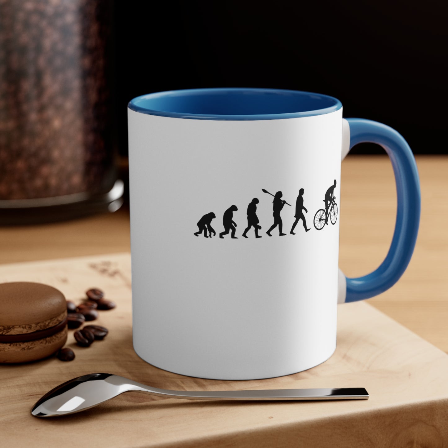 Taza Evolución Humana Divertida Bicicleta