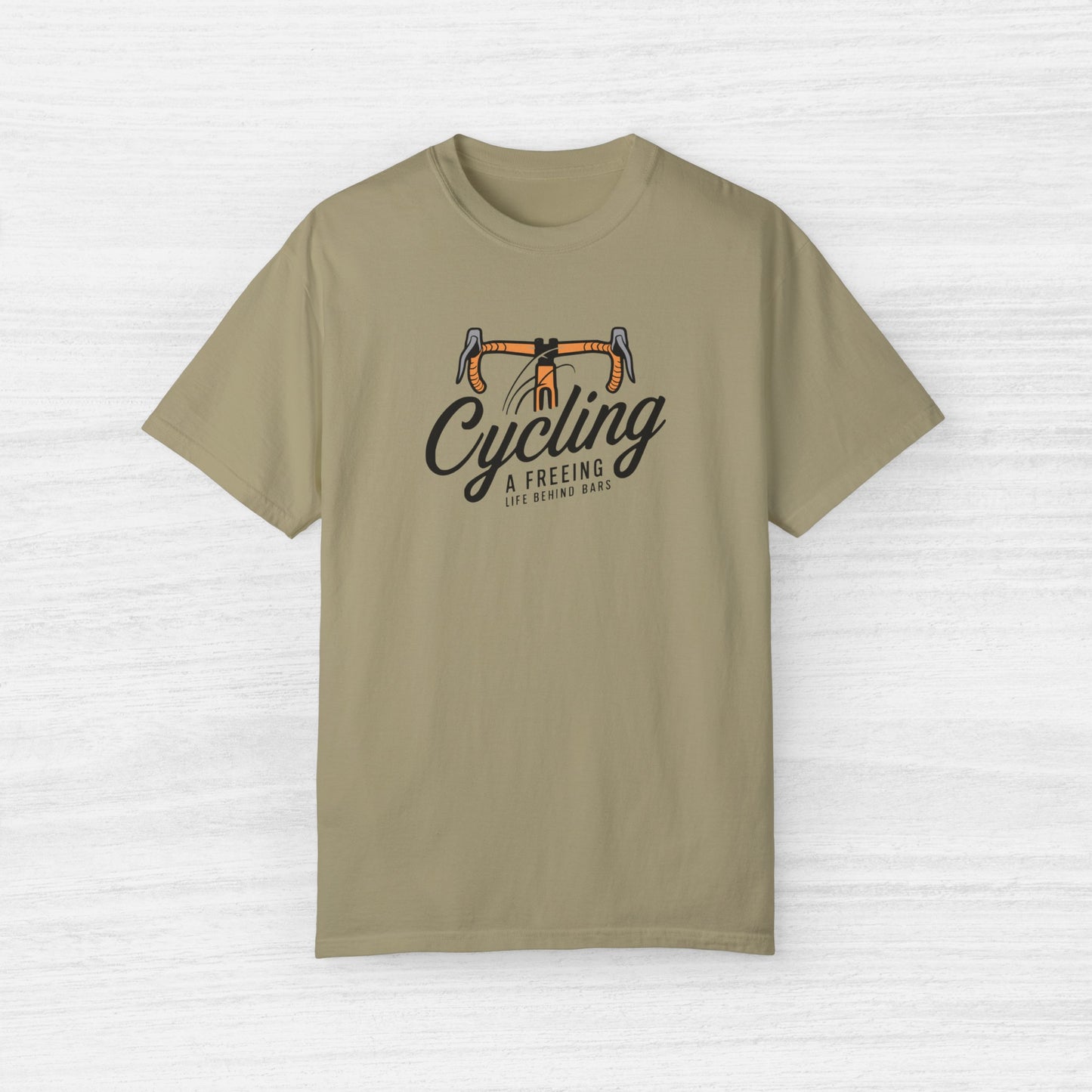 Funny Cycling A Freeing Life Behind Bars Graphic T-Shirt for Men