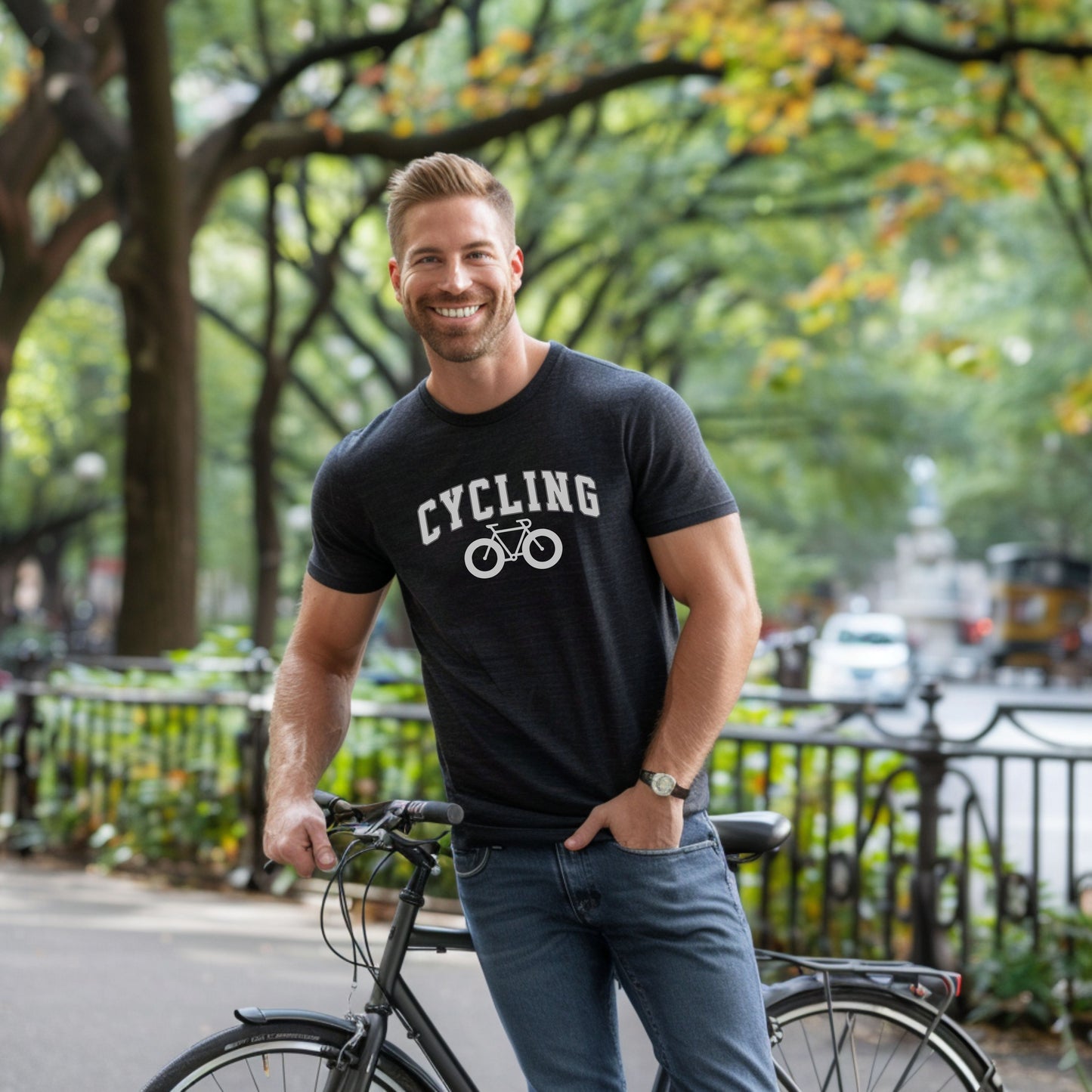 Unique Varsity Cycling T-Shirt for Men