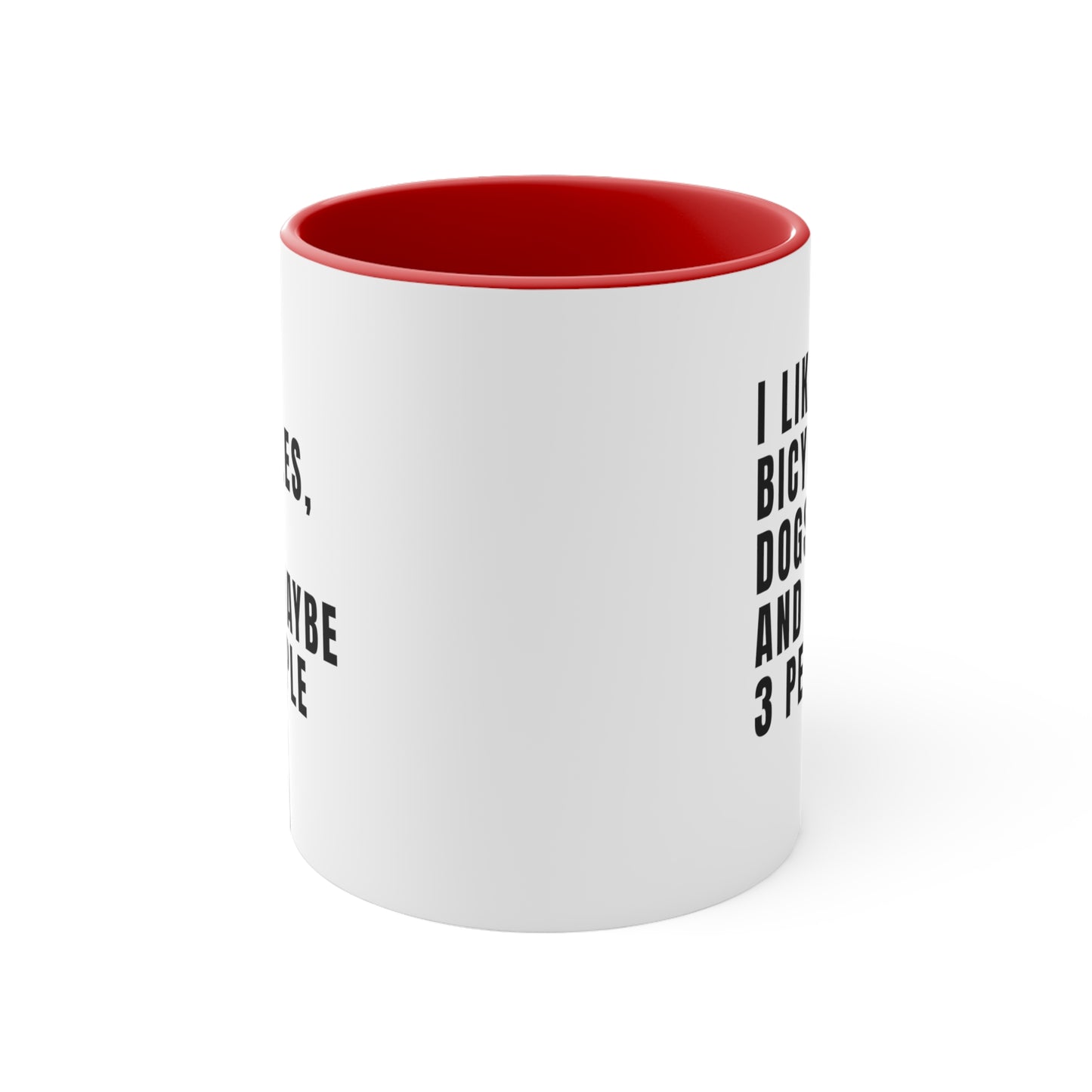 Me gustan las bicicletas, los perros y tal vez 3 personas - Taza de bicicleta