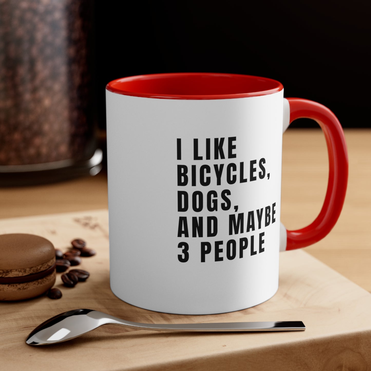Me gustan las bicicletas, los perros y tal vez 3 personas - Taza de bicicleta
