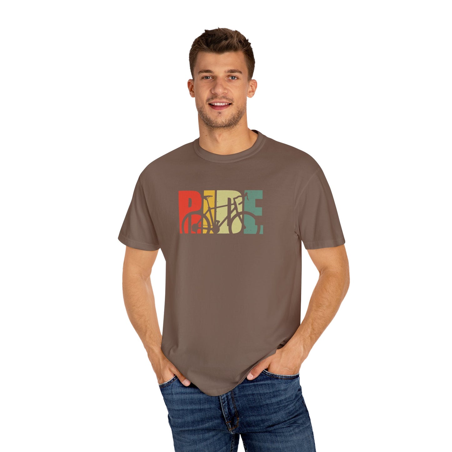 Colorful Ride and Bike Design T-Shirt for Men