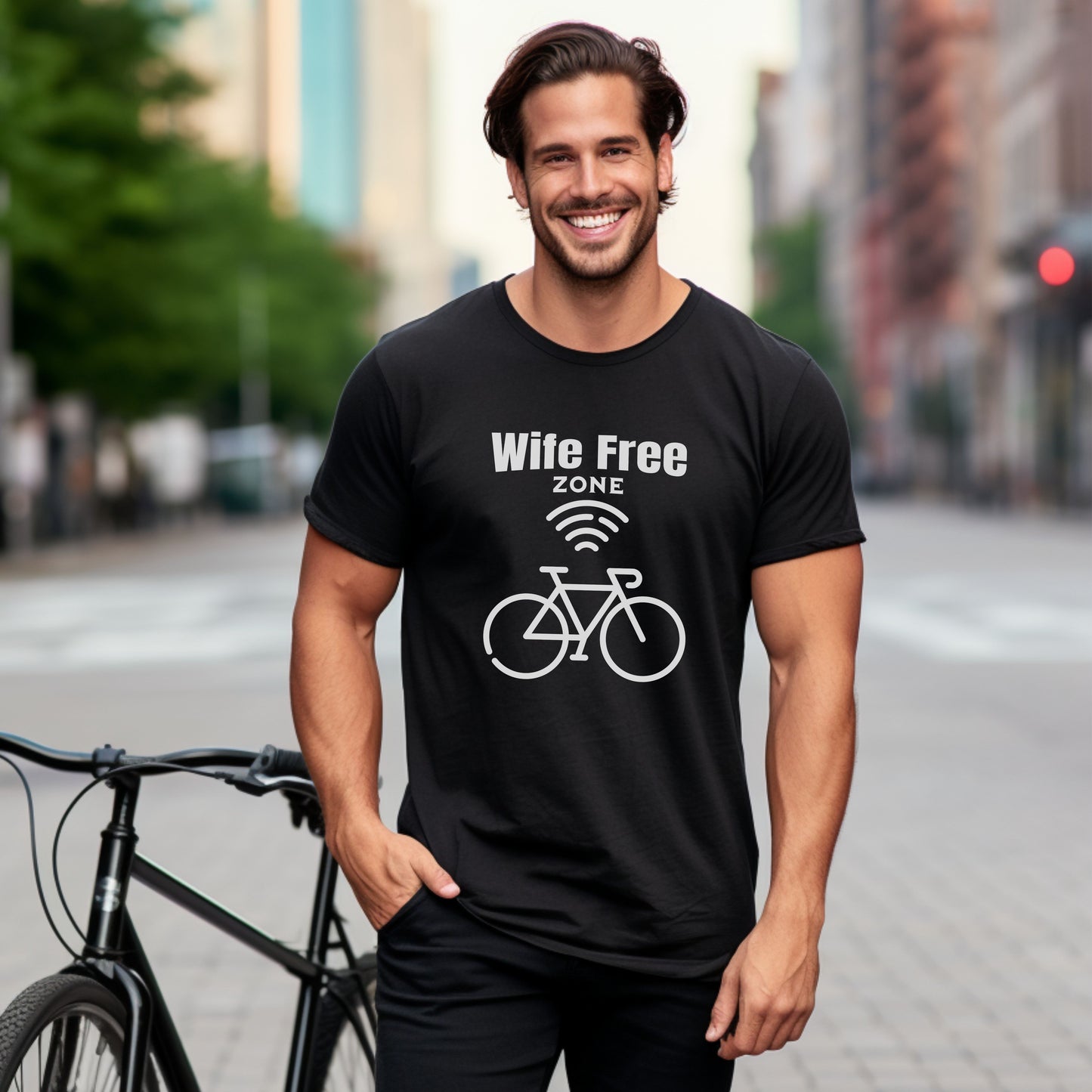 Wife Free Zone Bike T-shirt