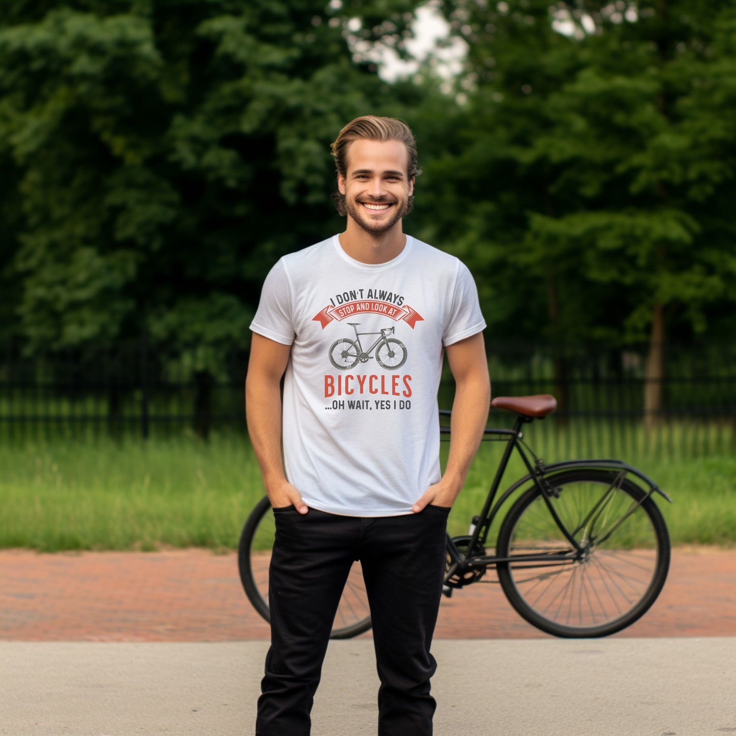 Camiseta No siempre me detengo y miro bicicletas