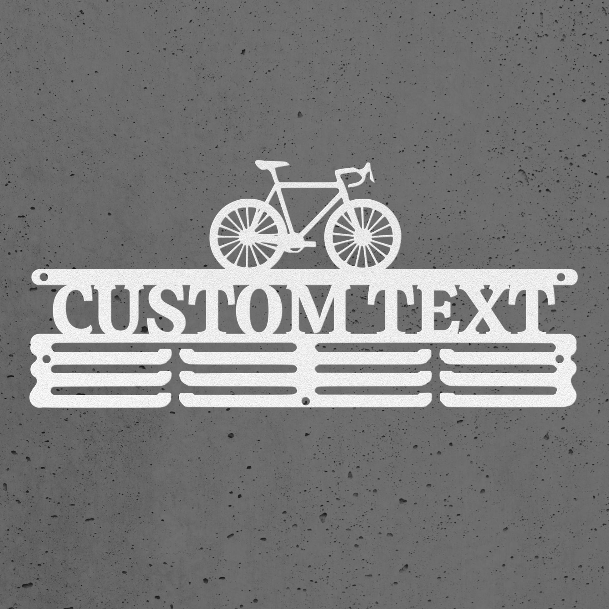 Personalized Medal Holder Display for Wall with Bicycle