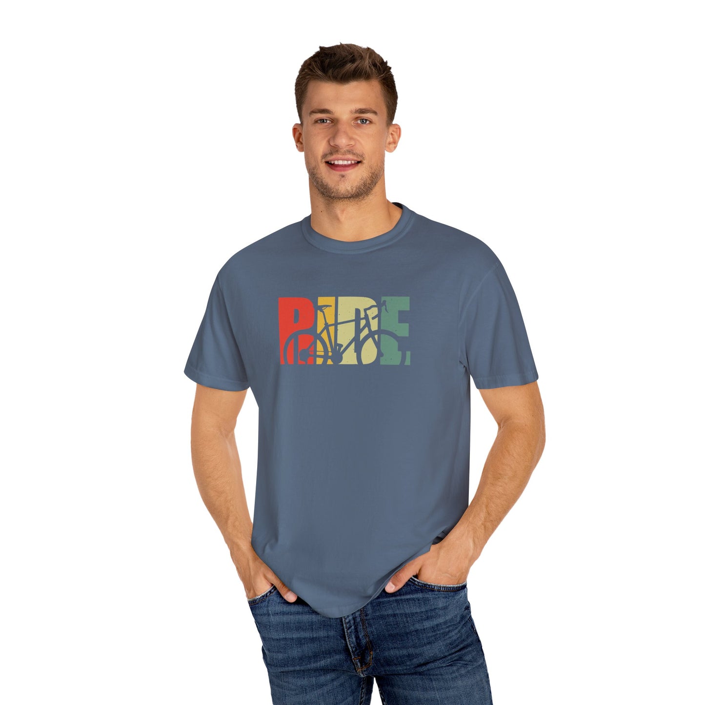 Colorful Ride and Bike Design T-Shirt for Men