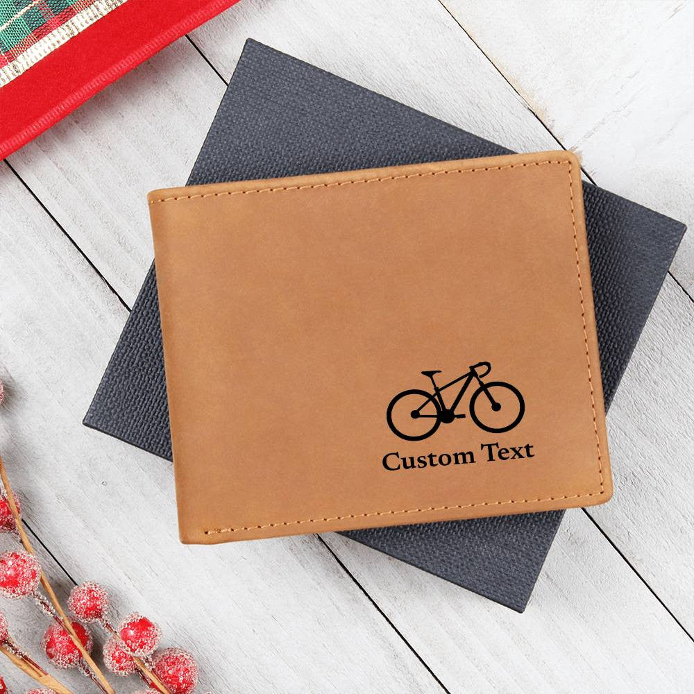 Personalized Bike Graphic Leather Wallet for Men