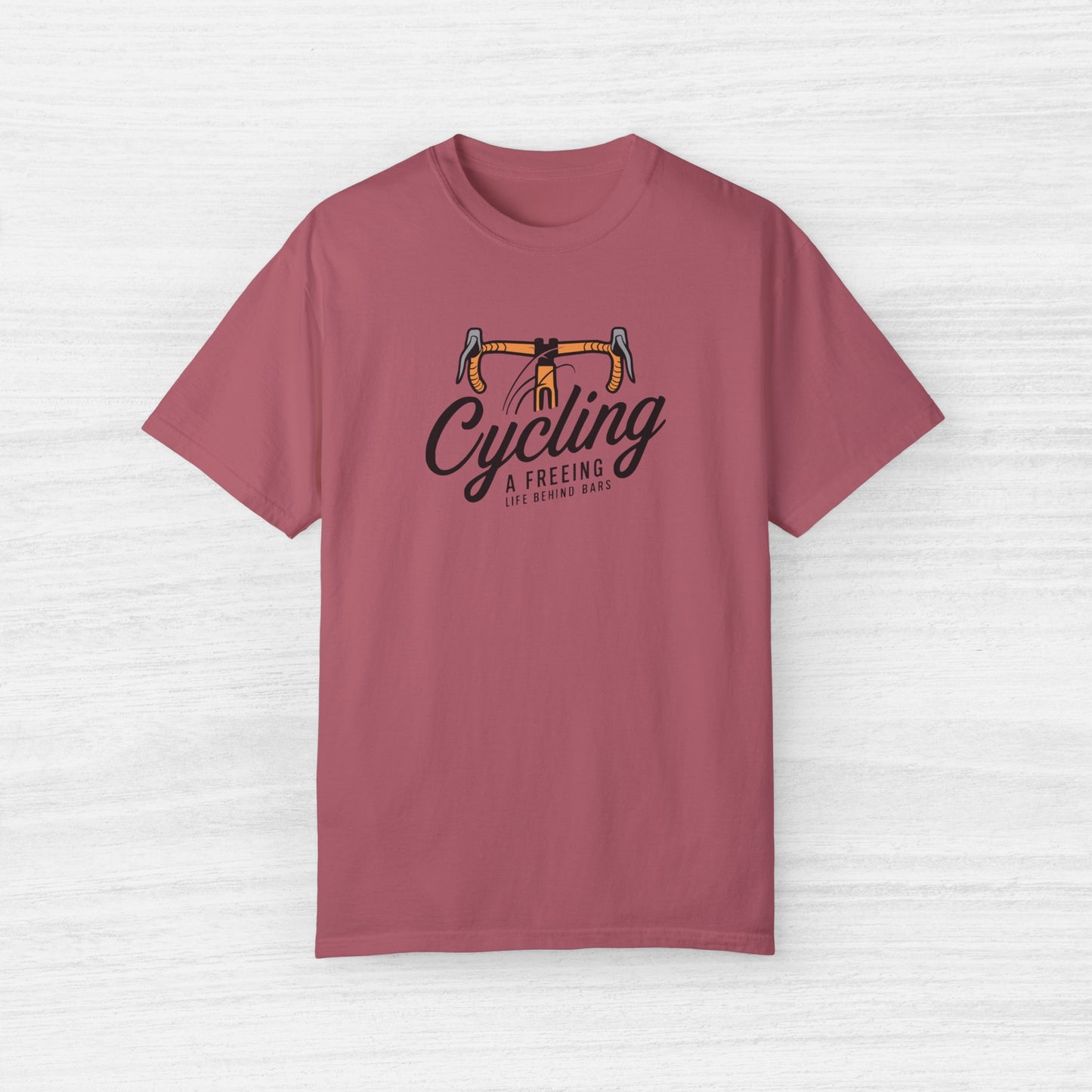 Funny Cycling A Freeing Life Behind Bars Graphic T-Shirt for Men