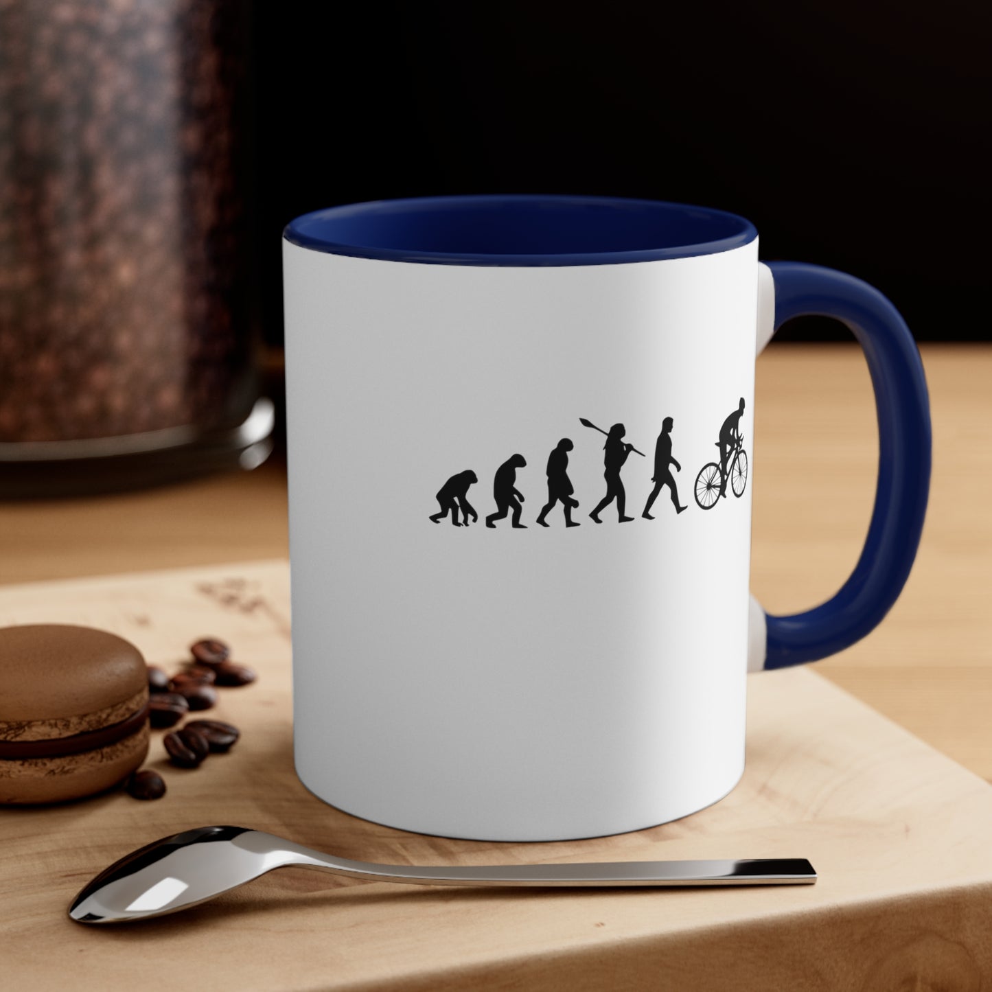 Taza Evolución Humana Divertida Bicicleta