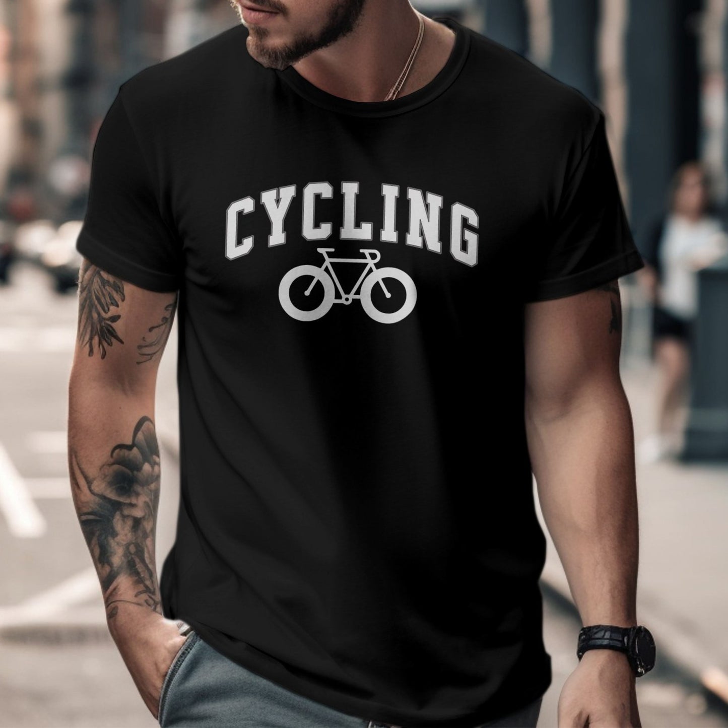 Unique Varsity Cycling T-Shirt for Men