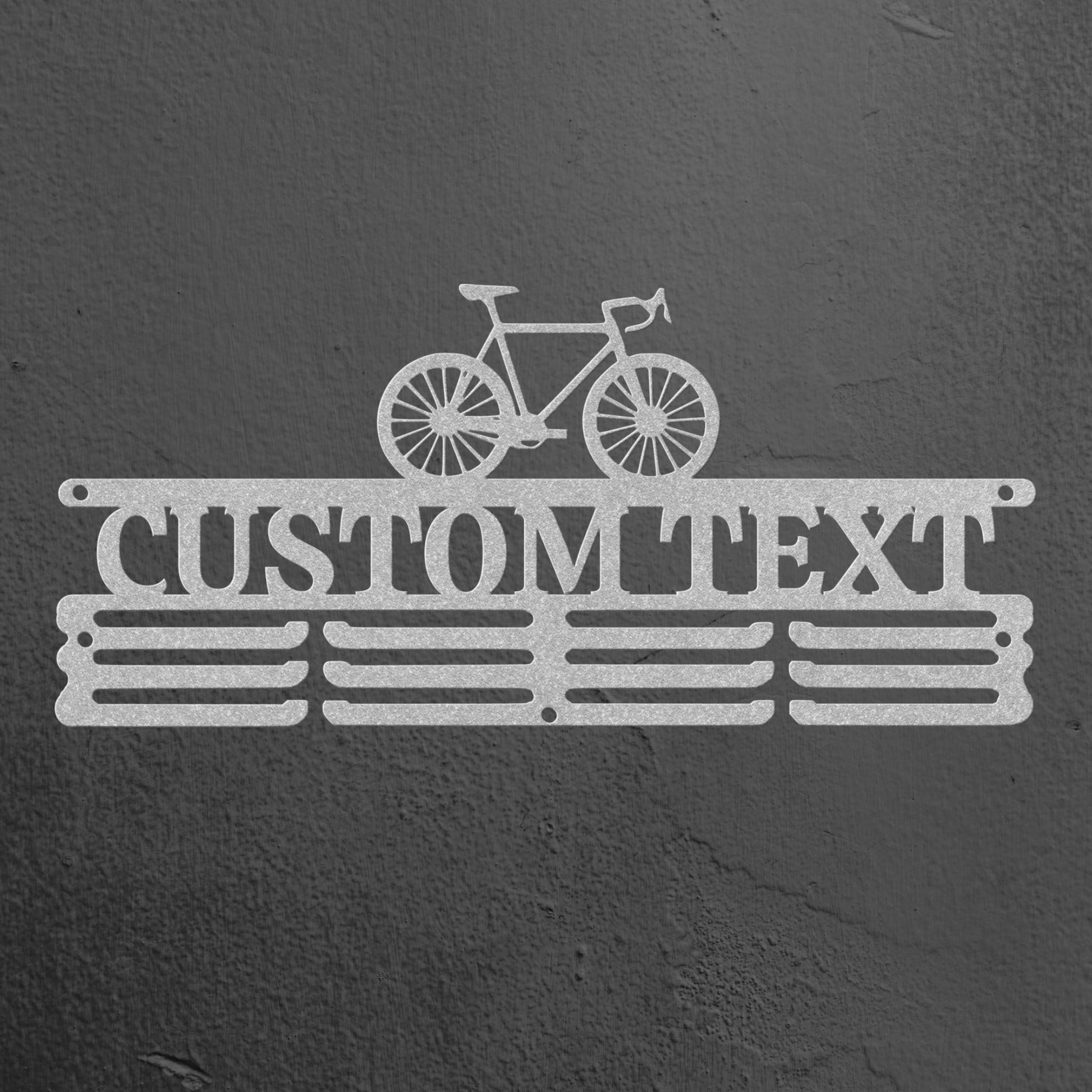 Personalized Medal Holder Display for Wall with Bicycle