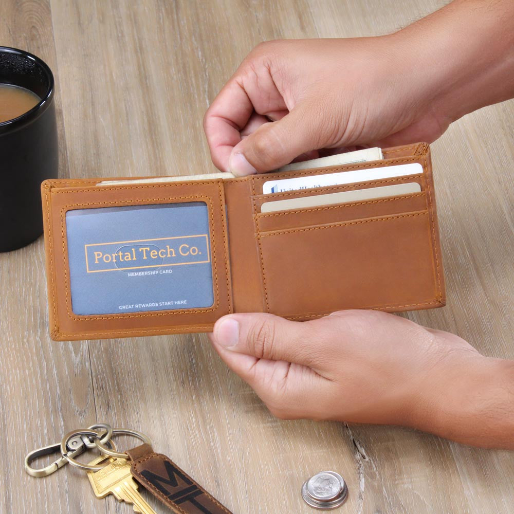 Personalized Cyclist Leather Wallet for Men