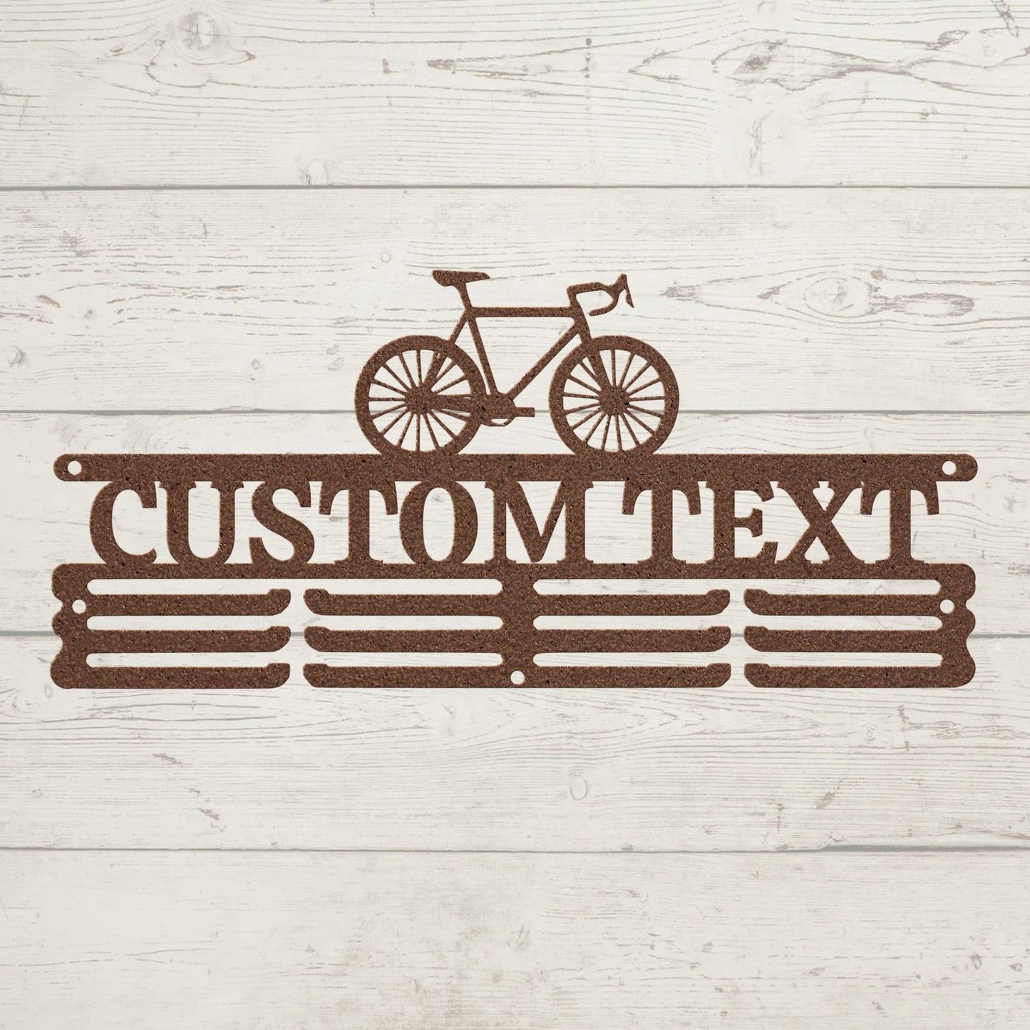 Personalized Medal Holder Display for Wall with Bicycle
