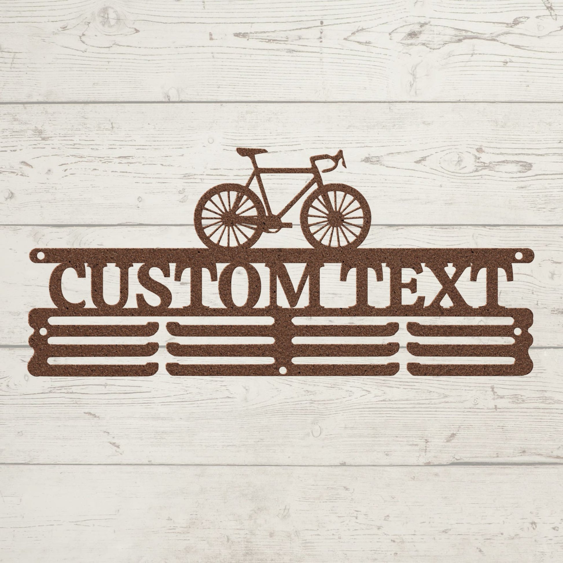 Personalized Medal Holder Display for Wall with Bicycle