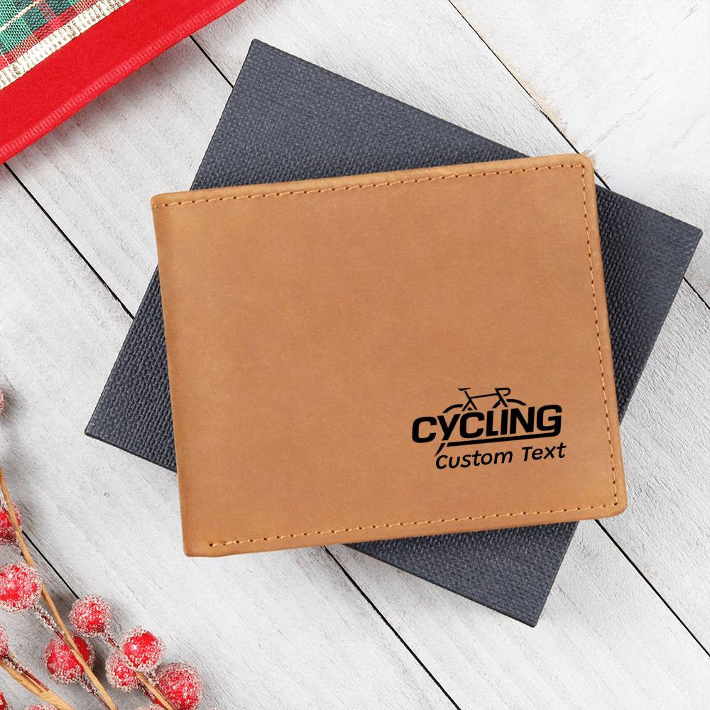Personalized Cycling Leather Wallet for Men