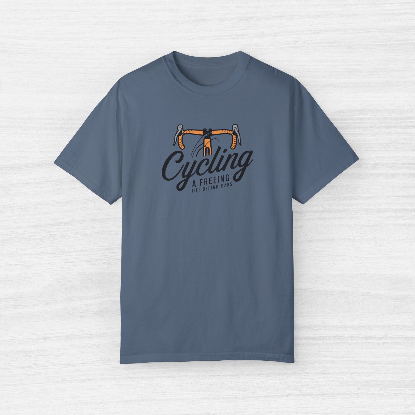 Funny Cycling A Freeing Life Behind Bars Graphic T-Shirt for Men