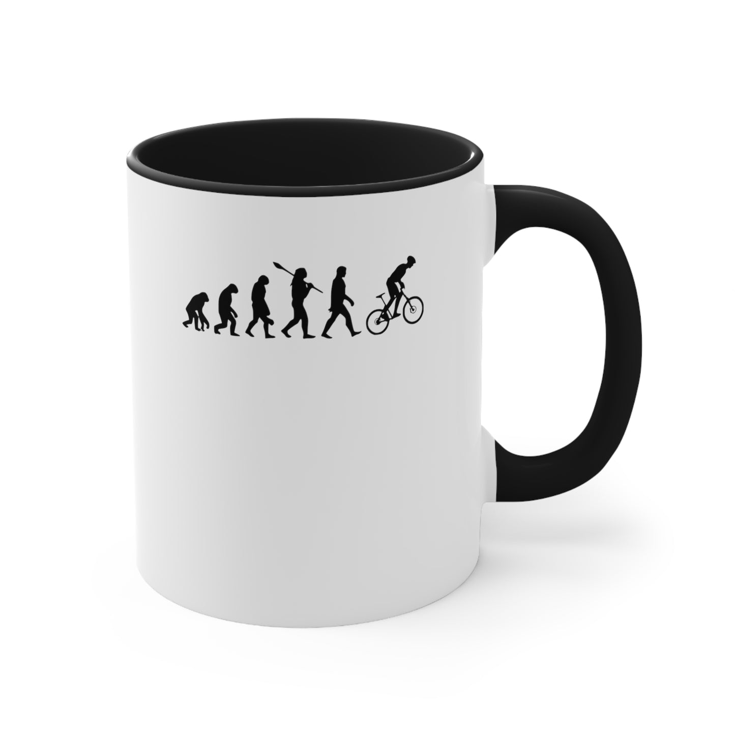 Taza de bicicleta de montaña de evolución humana
