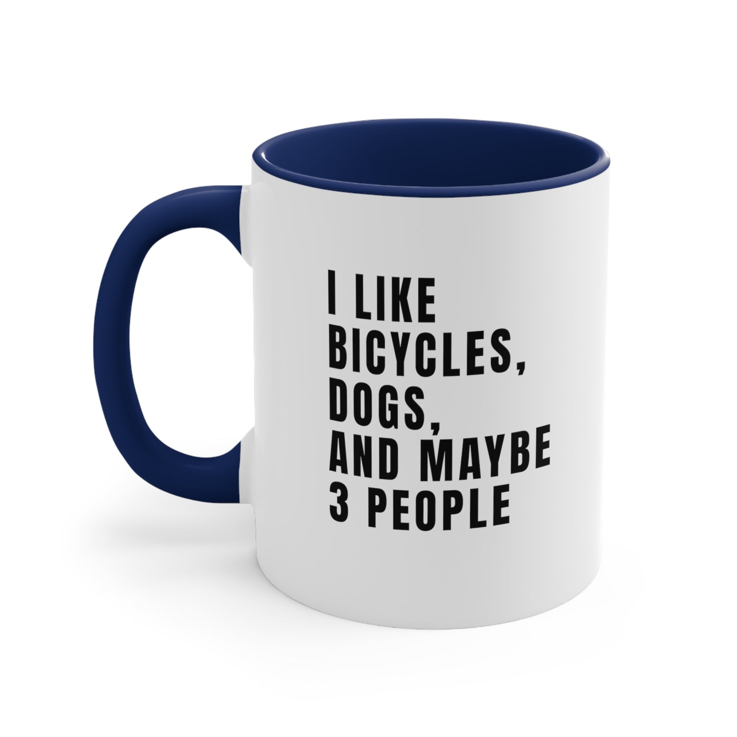 Me gustan las bicicletas, los perros y tal vez 3 personas - Taza de bicicleta