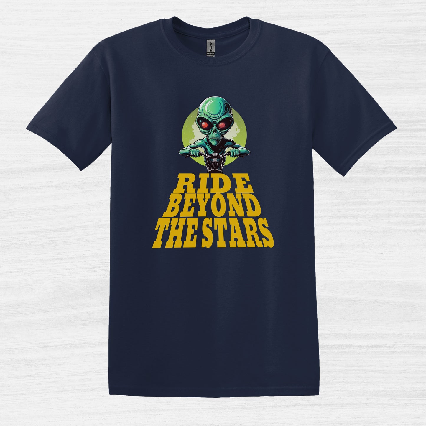 Alien Ride Beyond the Stars Bicycle T-Shirt