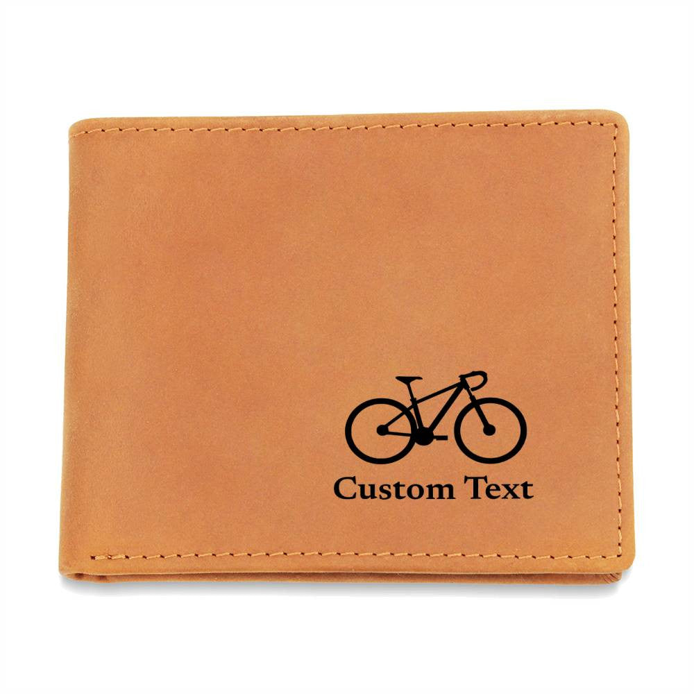Personalized Bike Graphic Leather Wallet for Men