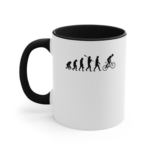Taza de bicicleta de montaña de evolución humana