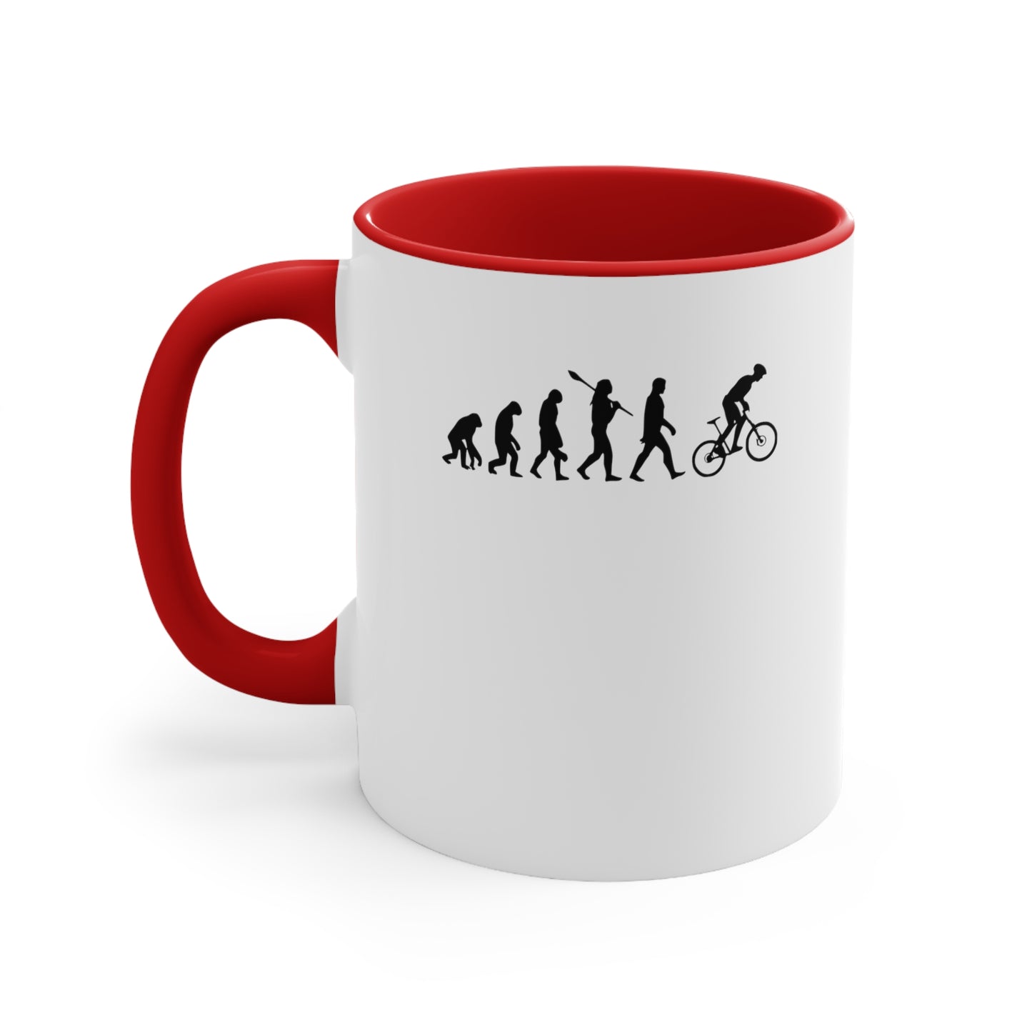 Taza de bicicleta de montaña de evolución humana