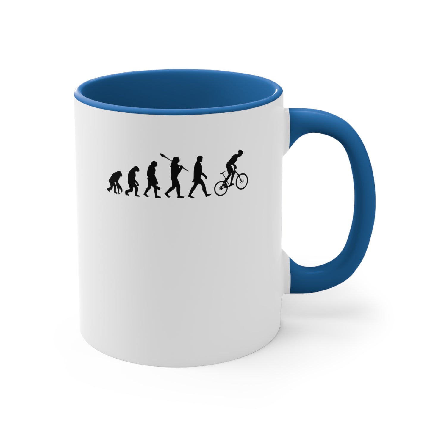 Taza de bicicleta de montaña de evolución humana