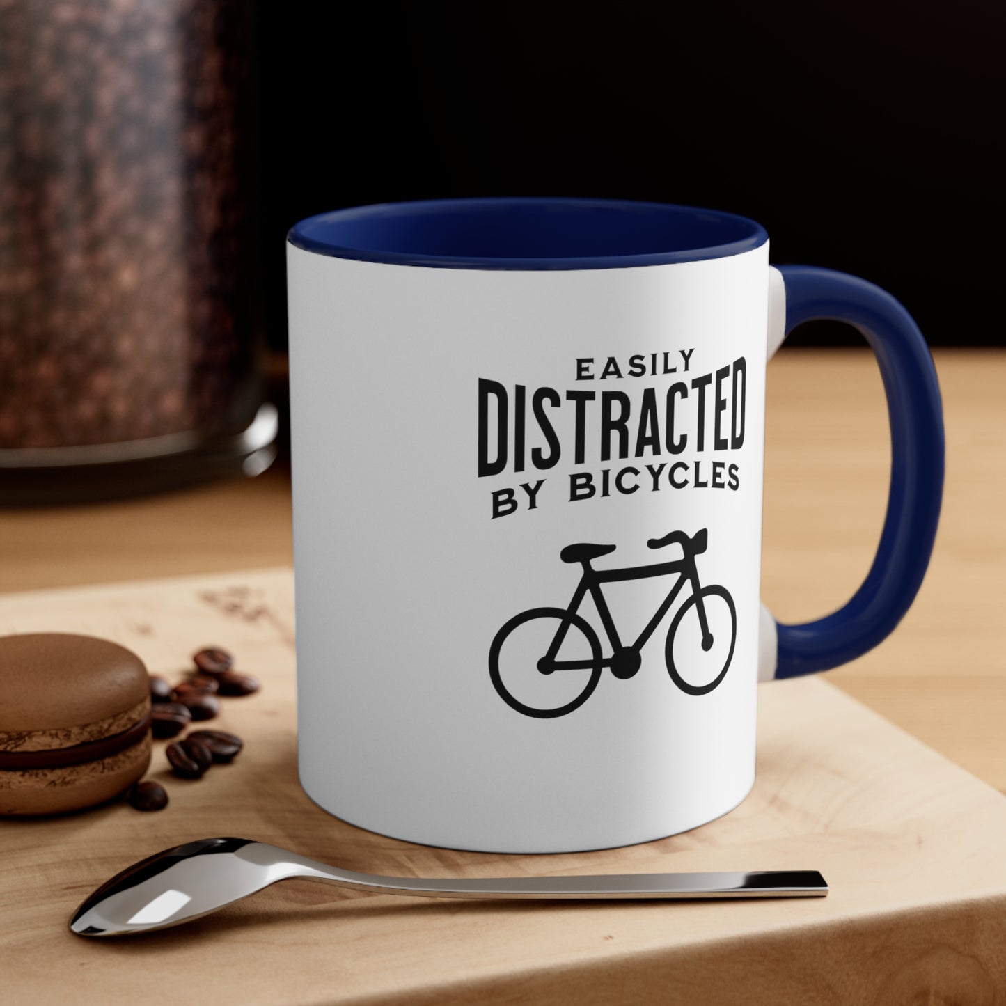 Taza que se distrae fácilmente con bicicletas