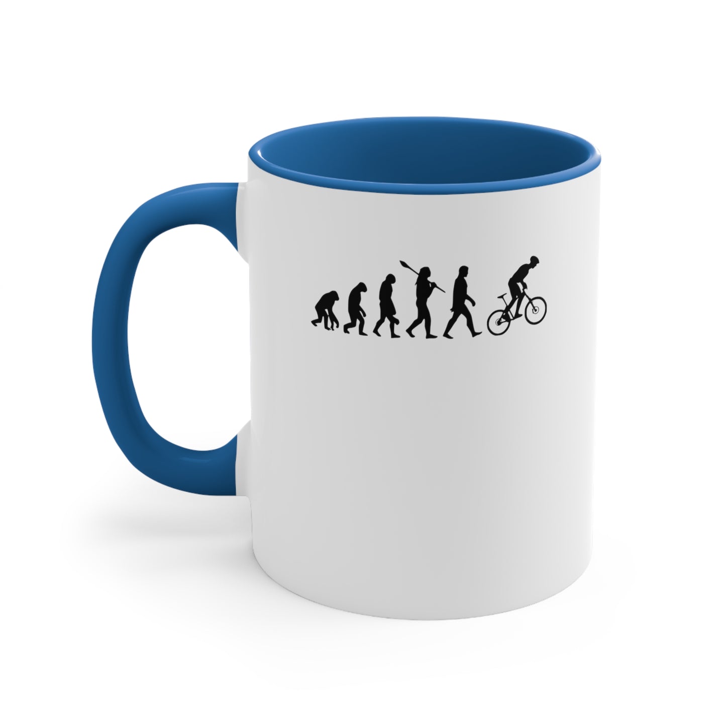 Taza de bicicleta de montaña de evolución humana