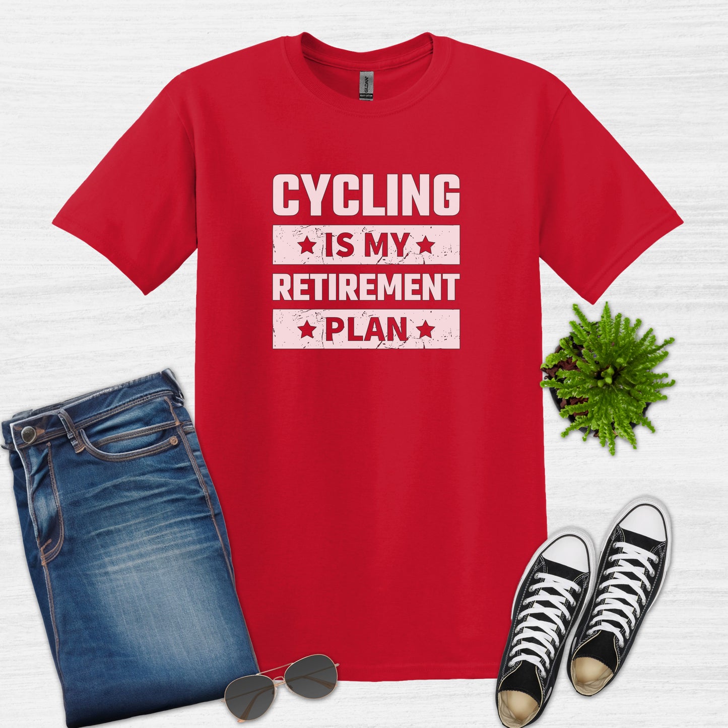El ciclismo es mi camiseta del plan de jubilación