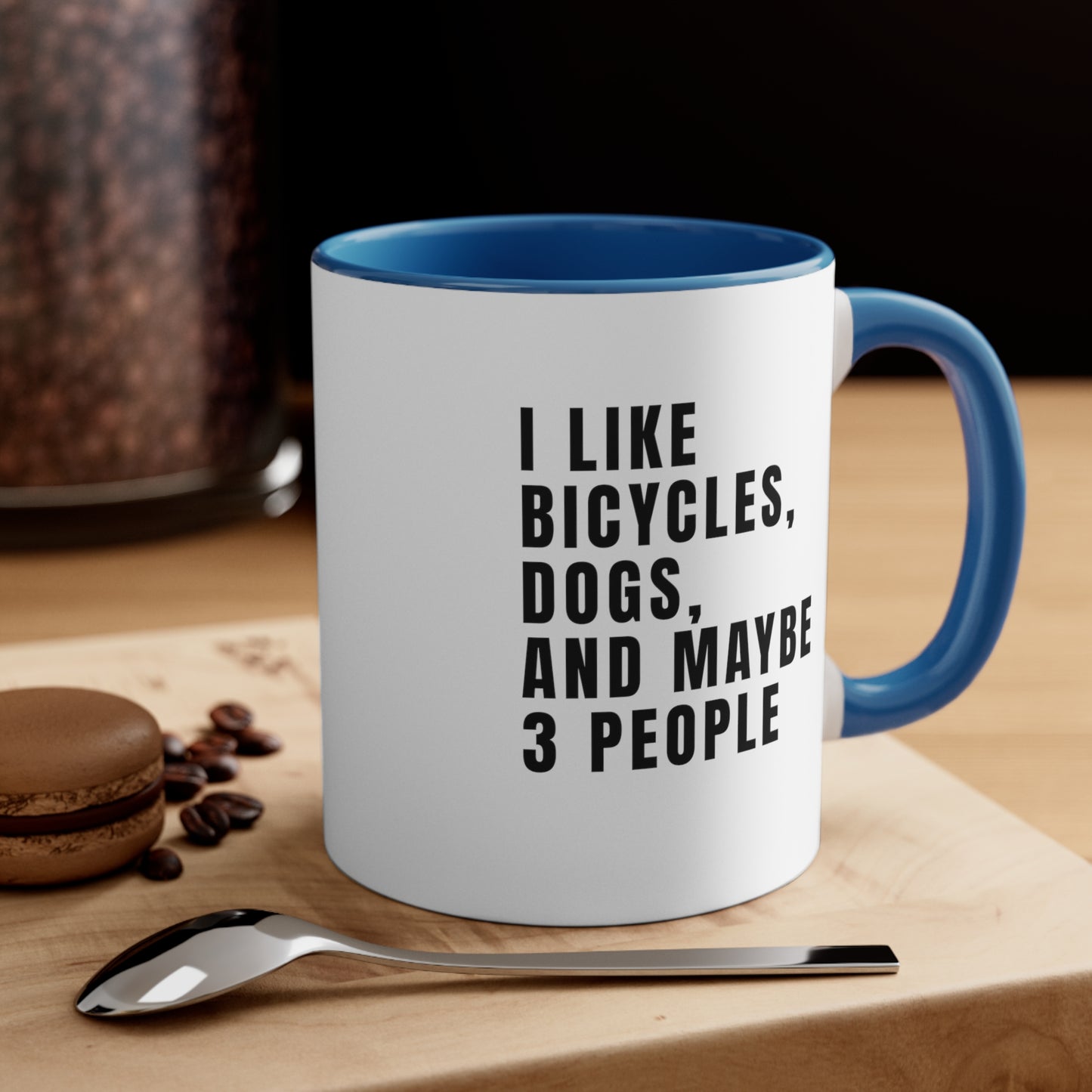 Me gustan las bicicletas, los perros y tal vez 3 personas - Taza de bicicleta