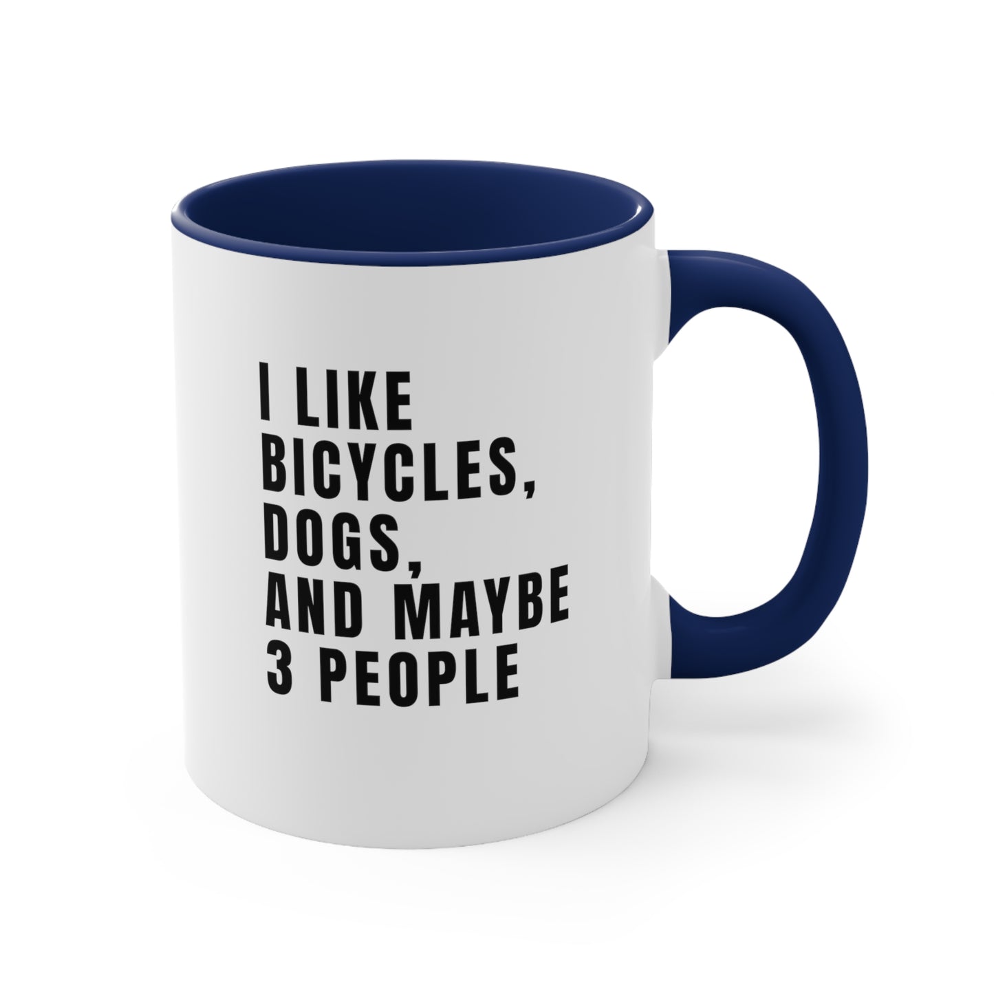 Me gustan las bicicletas, los perros y tal vez 3 personas - Taza de bicicleta