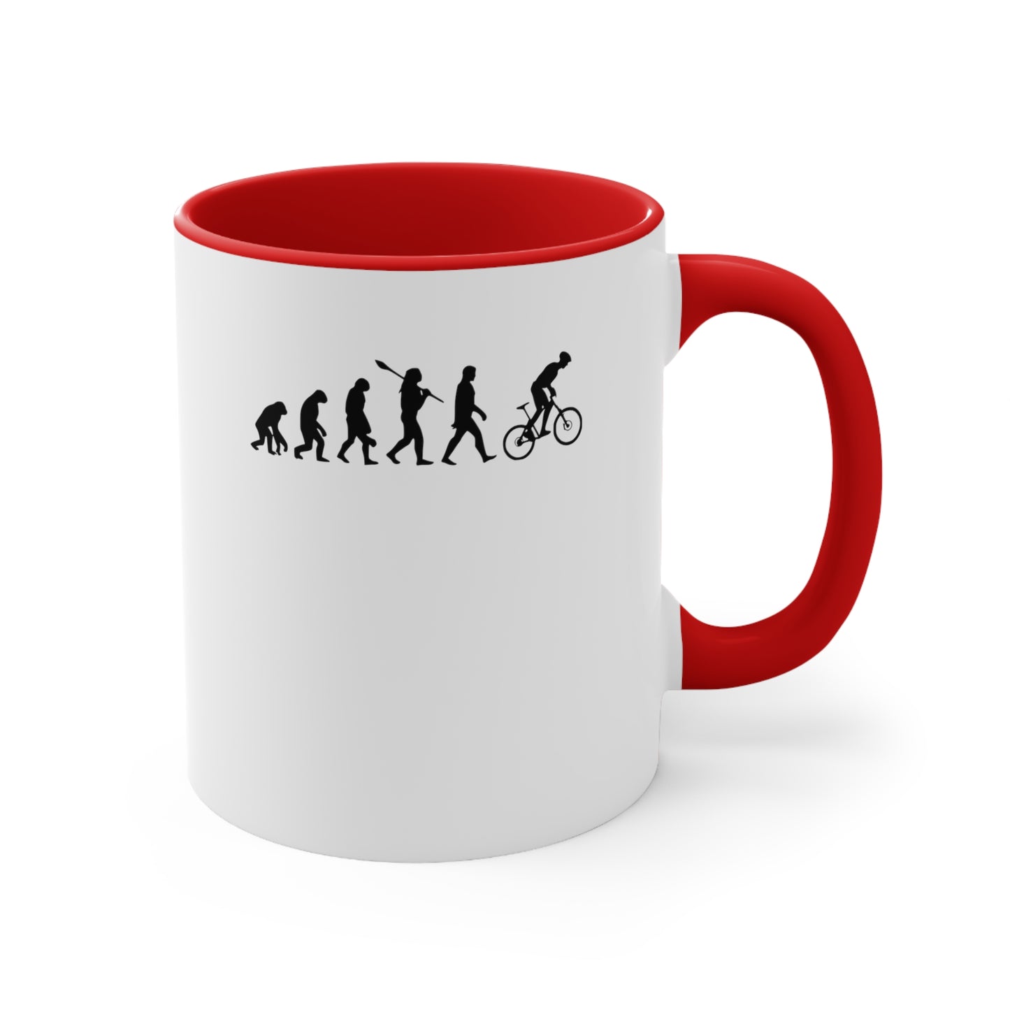 Taza de bicicleta de montaña de evolución humana