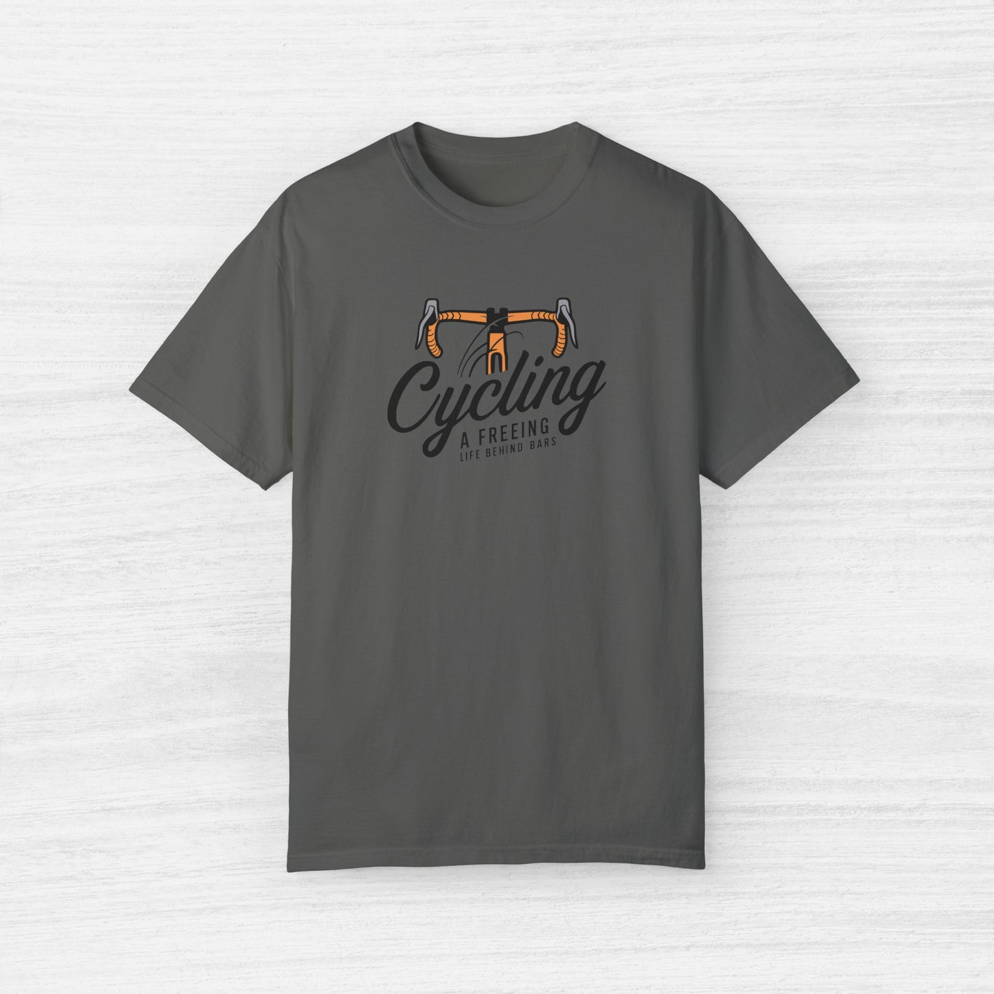 Funny Cycling A Freeing Life Behind Bars Graphic T-Shirt for Men