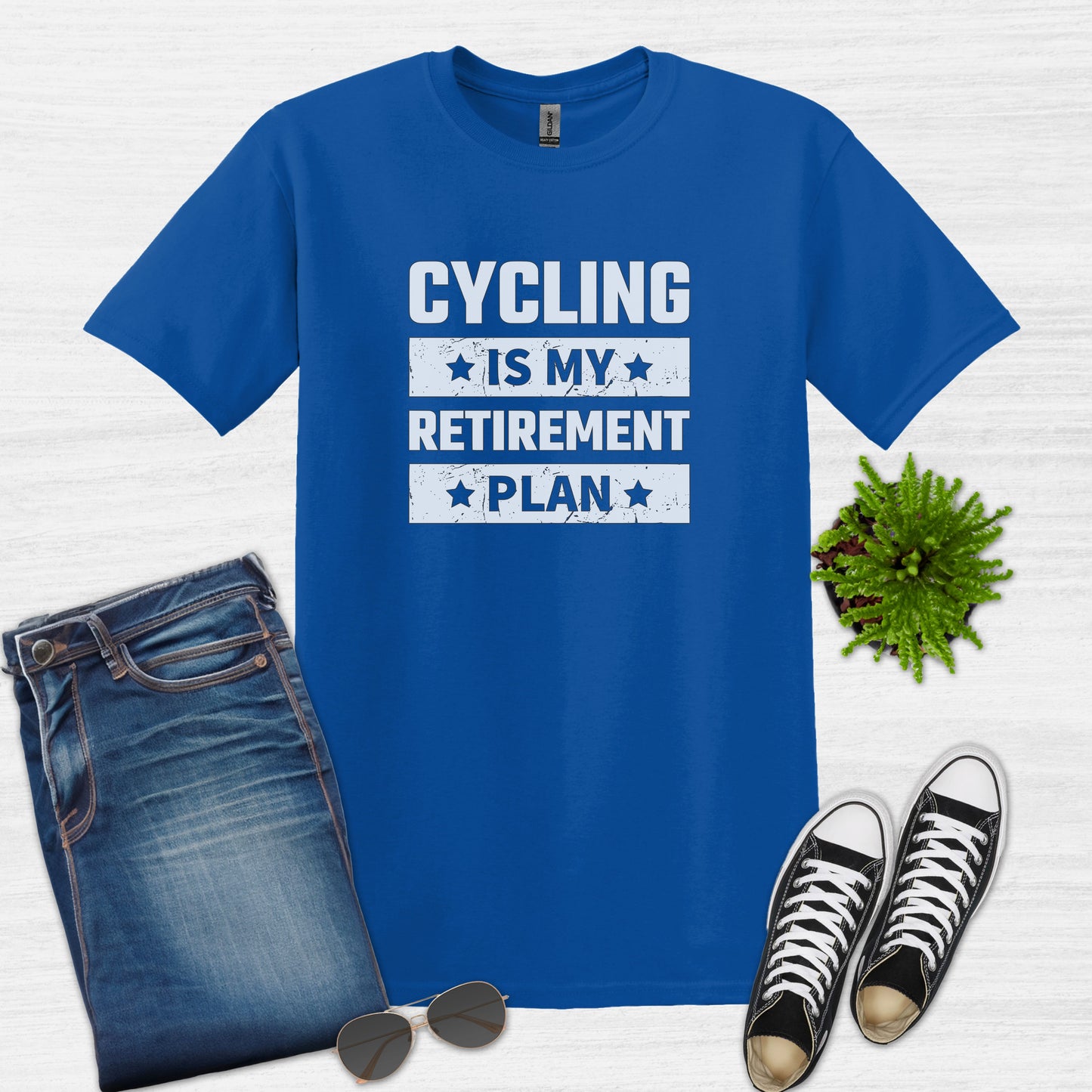 El ciclismo es mi camiseta del plan de jubilación